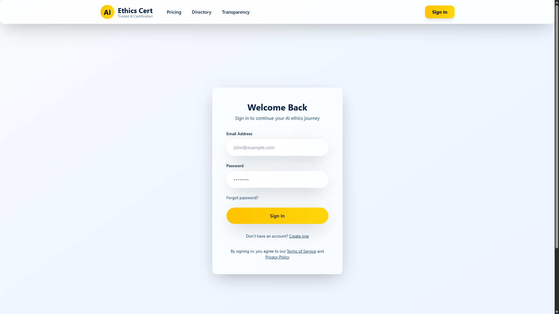 AI Ethics Certification Platform — screenshot 2
