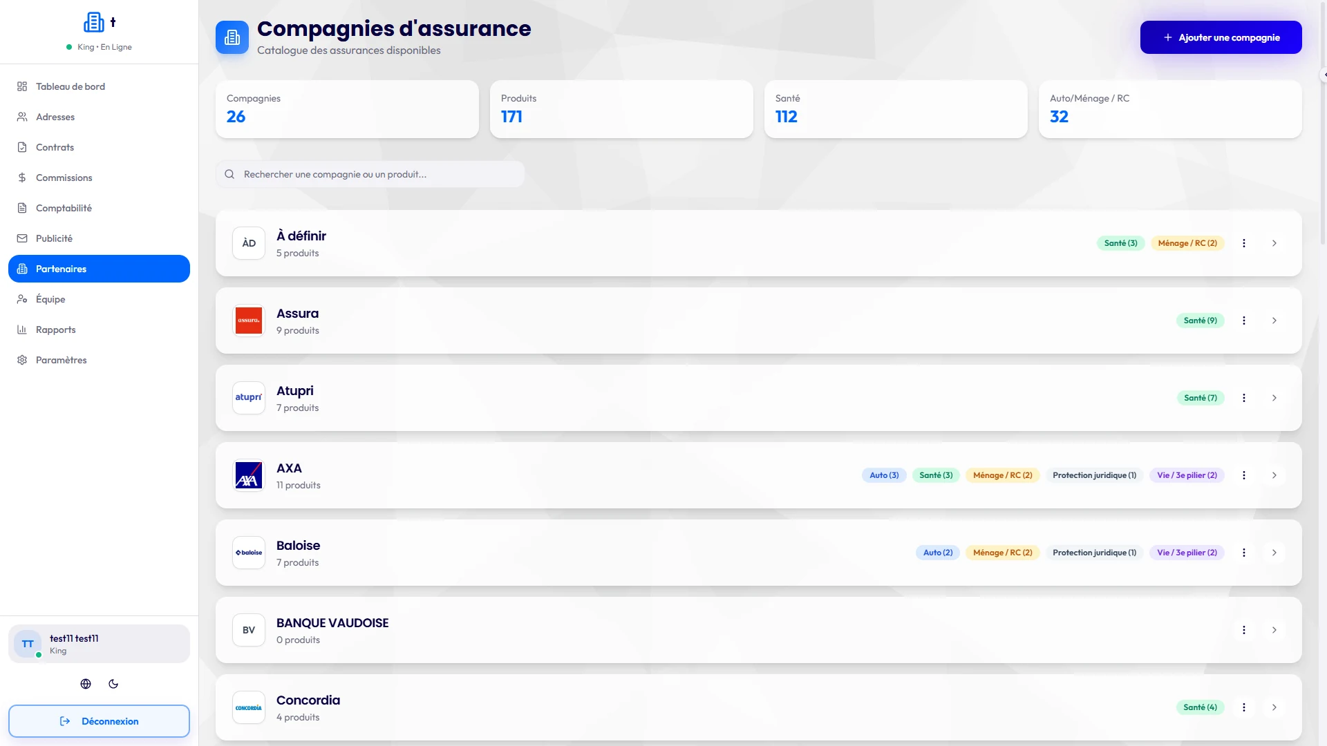 Aperçu du projet LYTA CRM